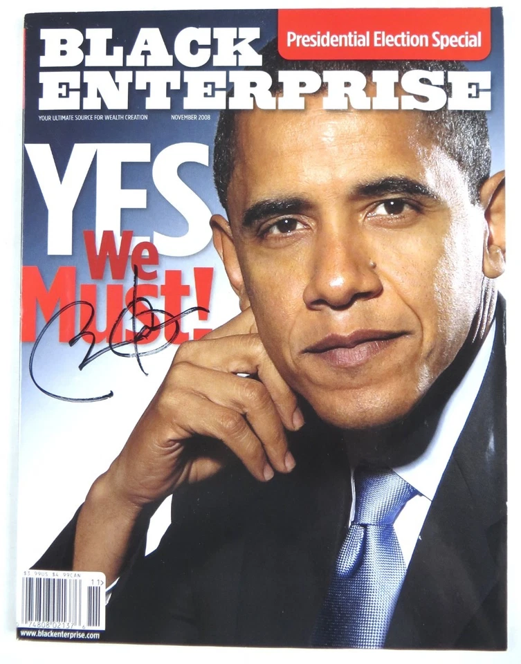 Barack Obama Signed Autographed Black Enterprise Magazine POTUS BAS Beckett LOA