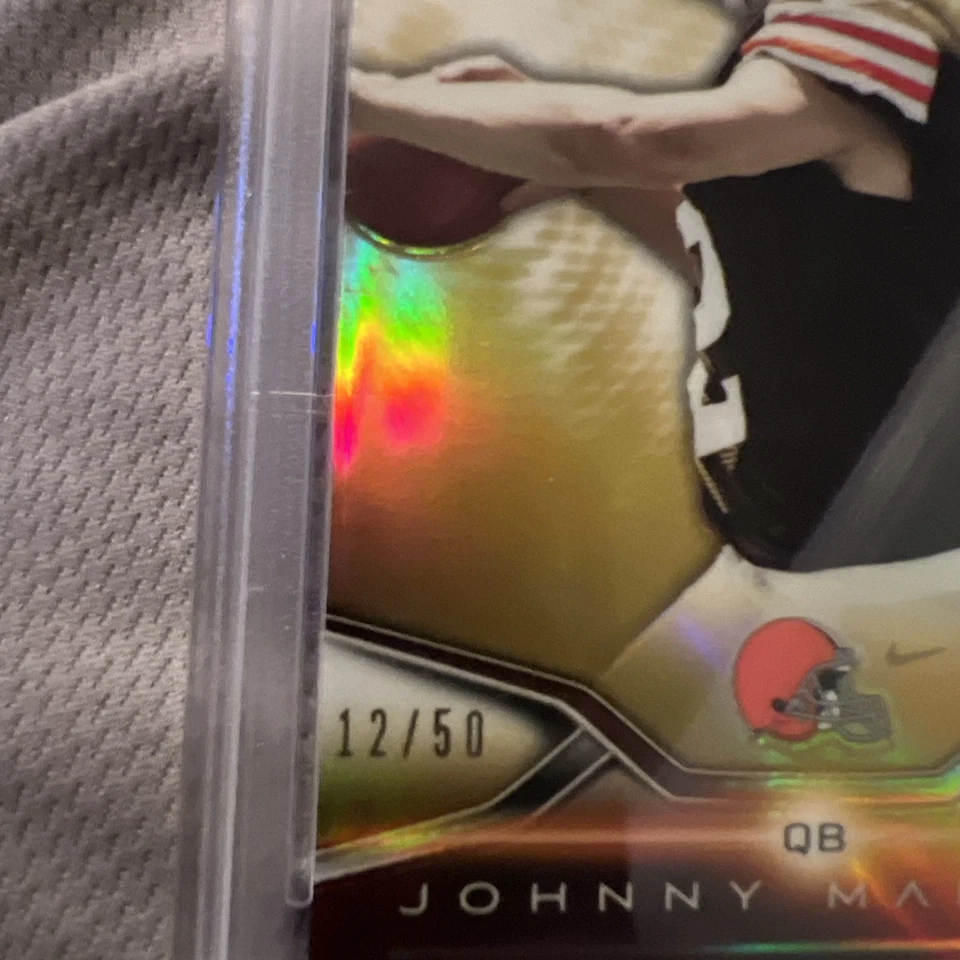 2014 Topps Platinum Johnny Manziel Gold Refractor /50 Rookie Card RC #126 - Image 3 of 3