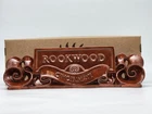 Rookwood 1986 Art Pottery Glazed Brown Scroll Advertising Dealer Sign