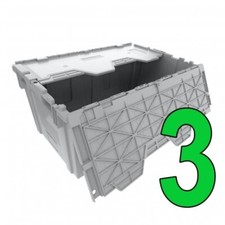 Heavy-Duty Attached Lid Tote XL - Set of 3