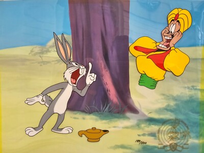 WARNER BROTHERS Limited Edition Animation Art Cel A lad in his lamp BUGS BUNNY