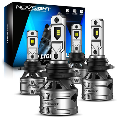 NOVSIGHT 9005 + 9006 LED Headlight Bulbs High/Low Beam 26000LM 300% Bright Lamps