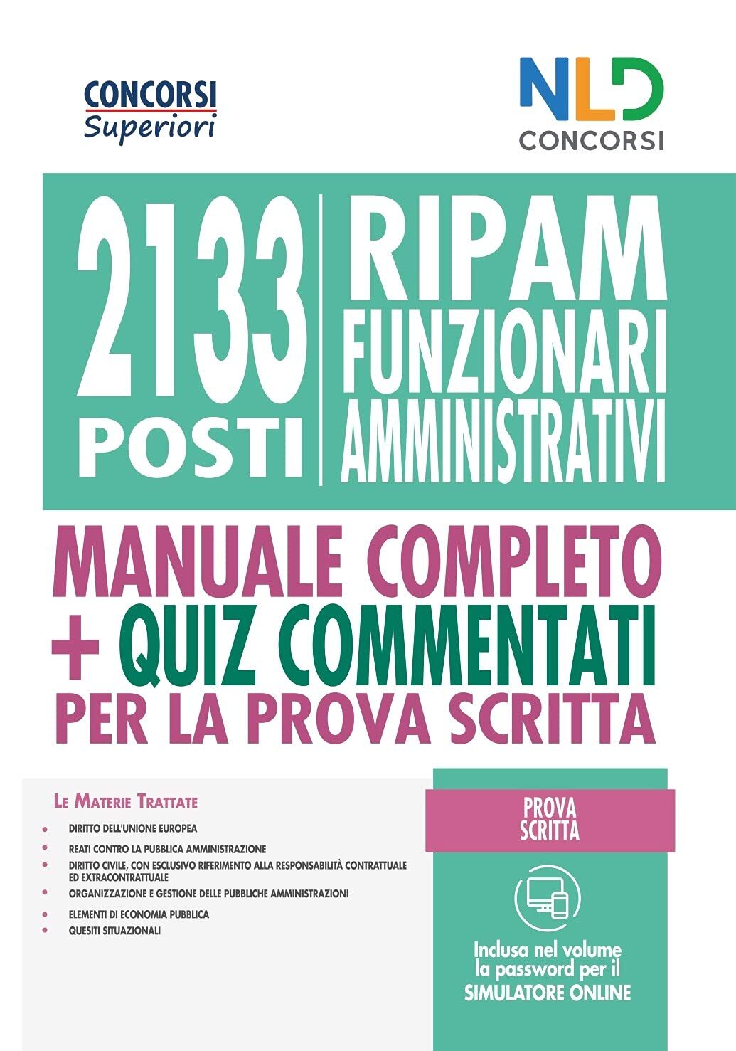 9788833585598 Concorso 2133 funzionari amministrativi RIPAM: Man.... Nuova ediz.