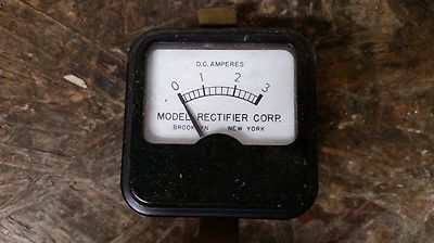 Vintage Model Rectifier D.C. Amperes Meter Square Face