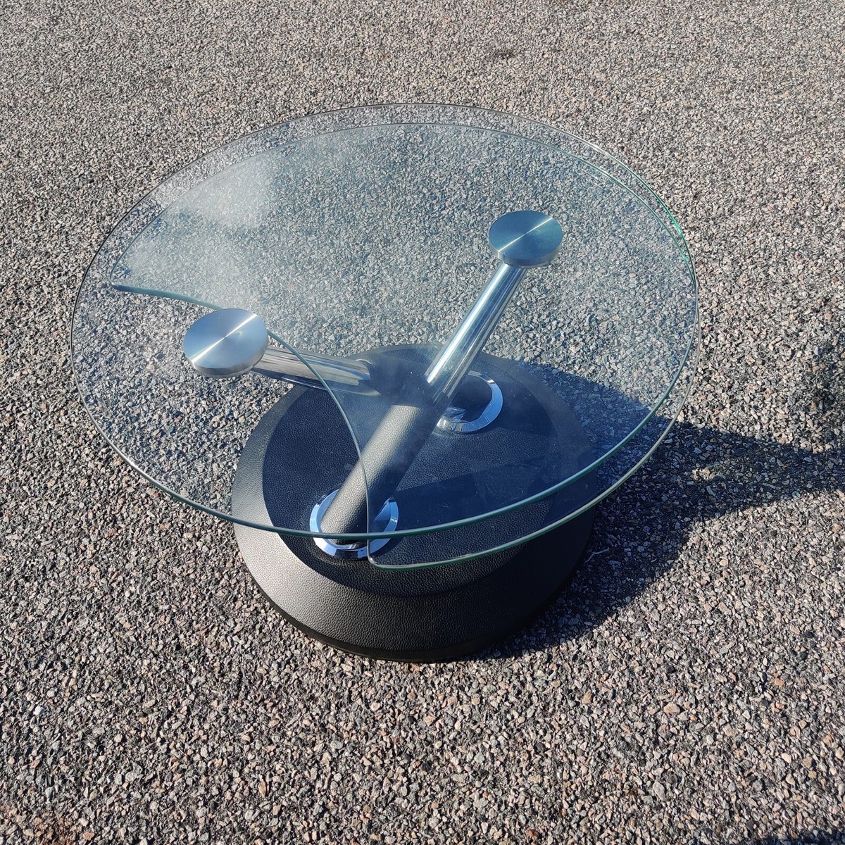 Vintage Modesto for Magnussen Swivel Coffee Table Postmodern Glass