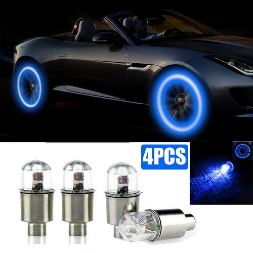 Car Wheel Tire Tyre Air Valve Stem Caps Blue LED Light Cap Cover Car Accessories - Picture 8 of 14