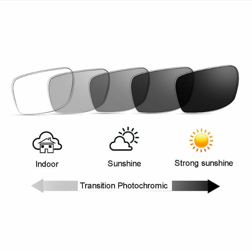 Occhiali da sole uomo quadrati fotocromatici miopia miopia miopia anti luce blu foto 3