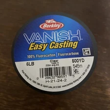 berkley vanish 6lb fluorocarbon line 500 yard spool