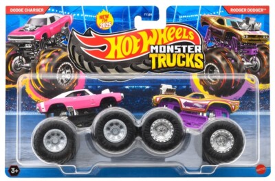 DODGE CHARGER vs RODGER DODGER 1:64 Hot Wheels Monster Trucks Demolition Doubles