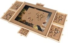 Jigsaw Puzzle Table 1500 Pieces for Adults with Drawers Puzzles Board Non-Slip