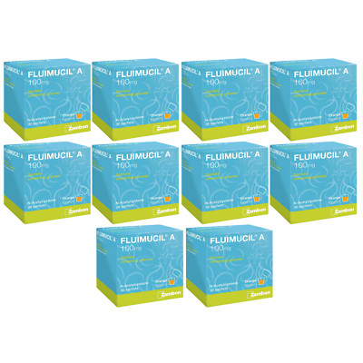 10 X Fluimucil A Effervescent Tablet Lemon / Orange Flavour Clear Phlegm Relief