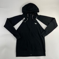 Pink Victoria Secret Jacket Small Black Women Full Zip Hoodie Used 2014 A183