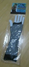 NEW IN PLASTIC - Pair of Happy Halloween Totally 80's Fish Net Long Black Gloves