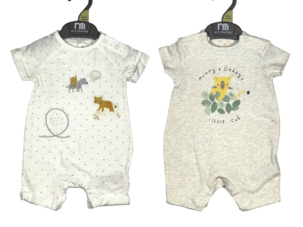 Boys Mothercare Newborn Baby Toddler Romper One piece Playsuit NB