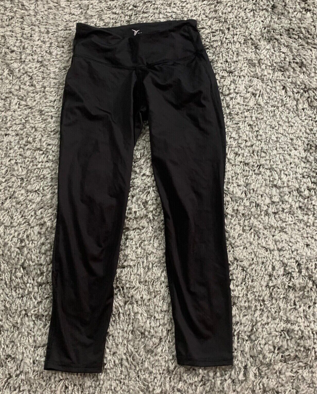 Old Navy Legging Pants Women's XS Black Gray Stripes Workout Go-Dry Yoga Ladies