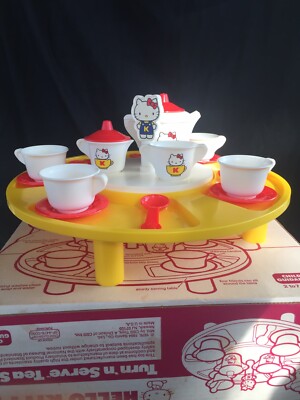 Vintage Hello Kitty Turn N Serve Tea Set Complete Very NICE