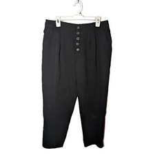 By Anthropologie Sasha Button Fly Tapered Black Trousers