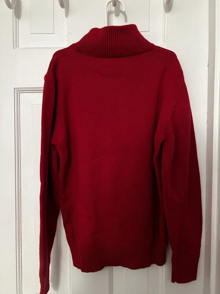 The Childrens Place 1/4 Zip Red Christmas Sweater Boys Pullover  10/12 L - Image 3 of 3