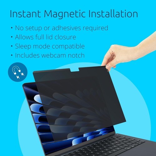 Elegant Magnetic Privacy Filter for MacBook Air 2022-2024 - Limits Viewing Angle - Picture 6 of 8