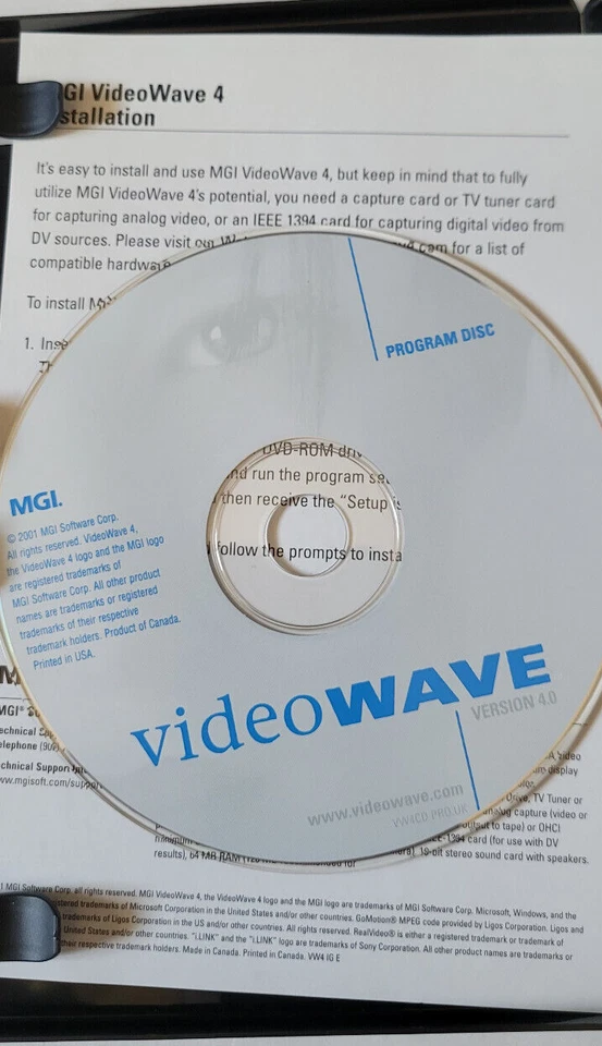 Software CD ROM para PC Hogar y Oficina MGI Video Wave Versión 4.0 Foto 4 de 4