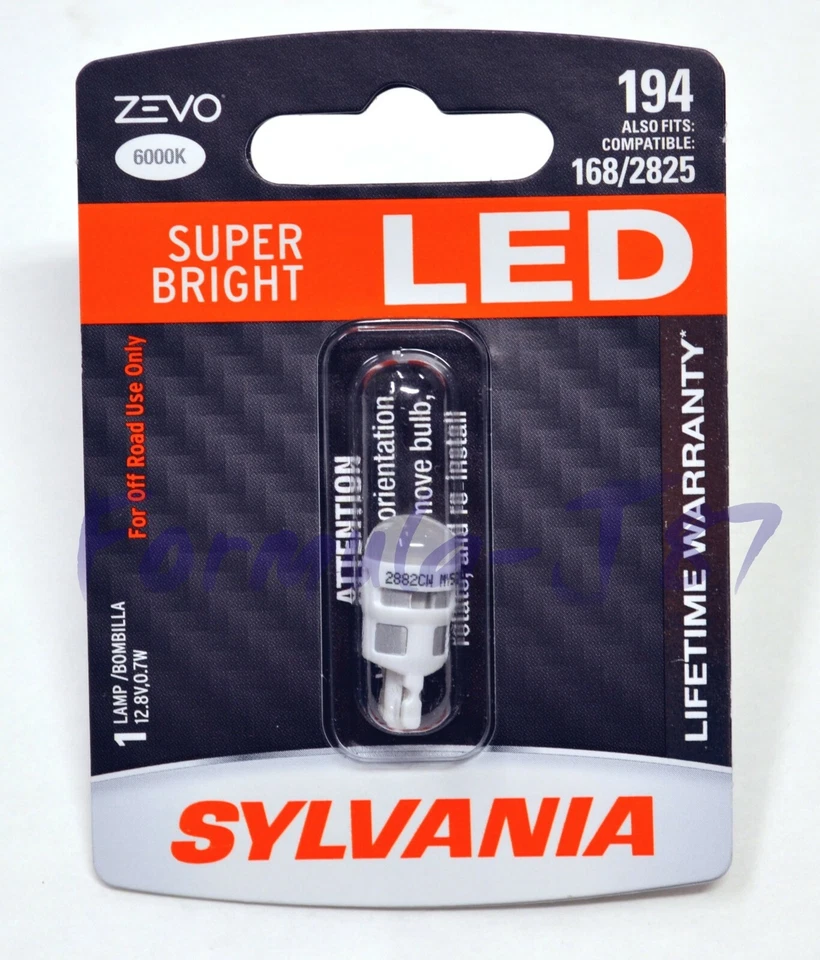 Sylvania ZEVO LED Light 194 White 6000K Two Bulbs Rear Side Marker Upgrade Lamp - Изображение 2 из 4