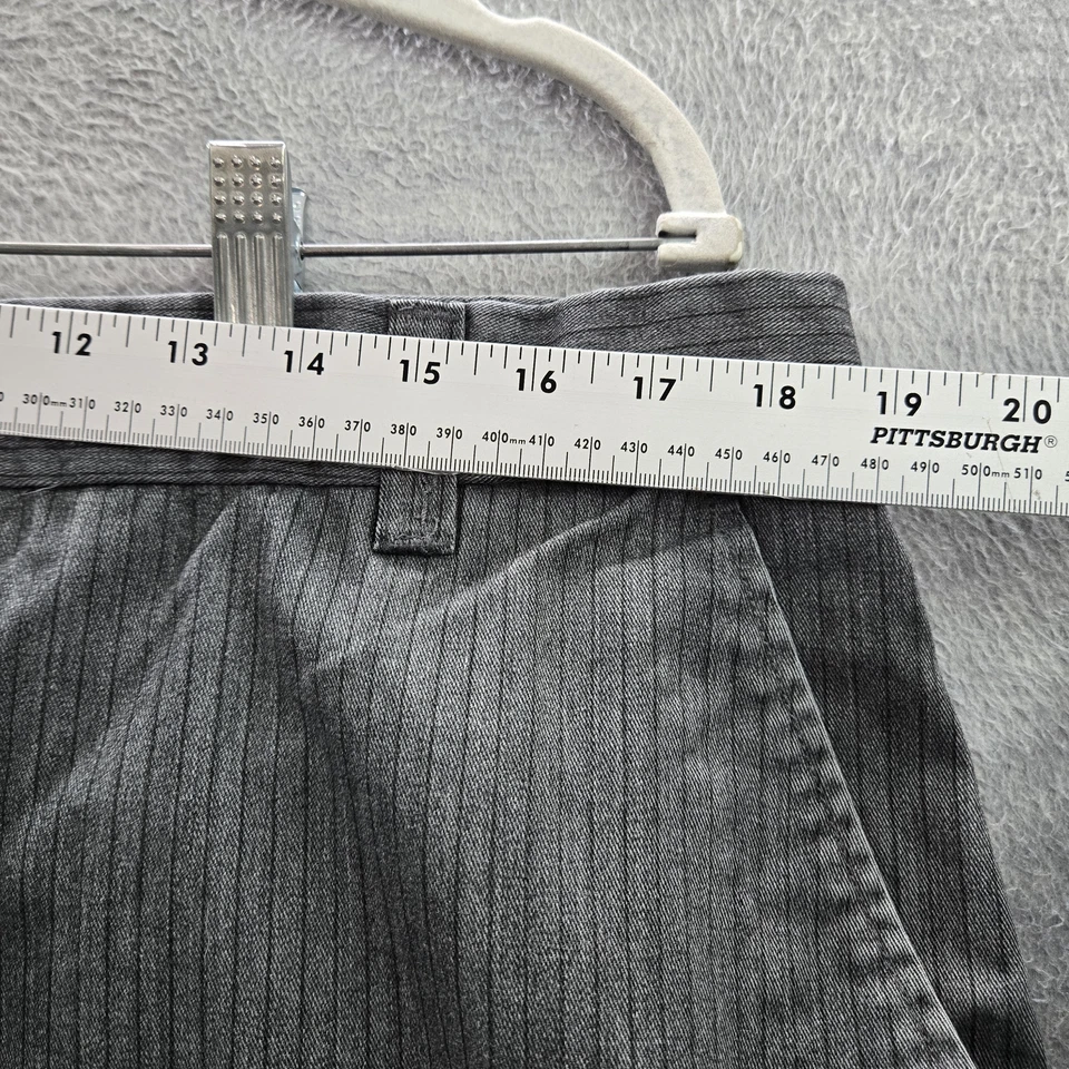 Fox 男式短裤 38 灰色条纹口袋高腰刺绣 11 英寸内缝休闲 — 第 3/4 张图片