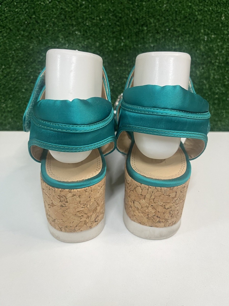 ASOS Shoes Turquoise Jeweled Platform Shoes Size 9.5 View 6