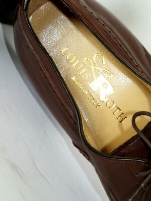 LOUIS ROTH Dark Brown Leather Wingtip Oxford‎ Shoes Size 12 M Made In Italy LOUIS ROTH Dark Brown Leather Wingtip Oxford Shoes SZ 8.5 M  main image 4