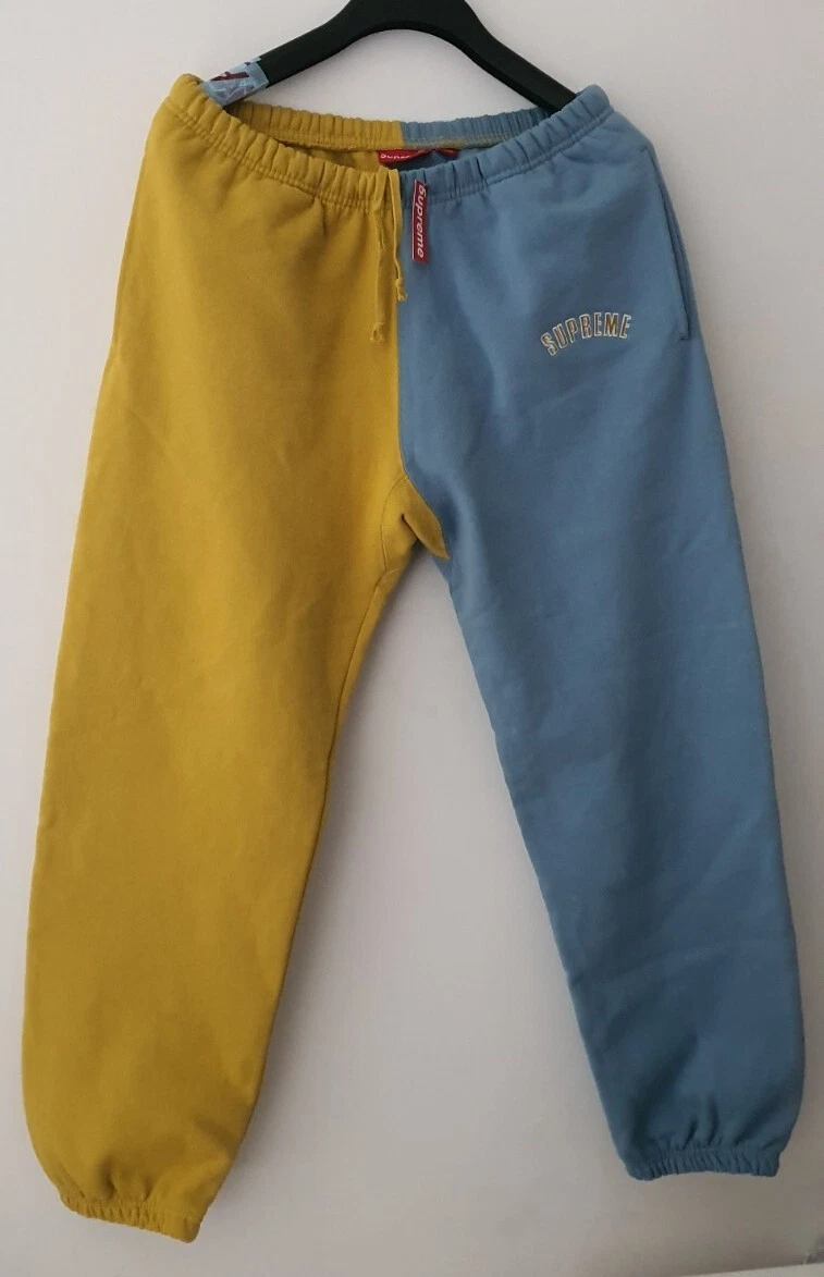FW18 Supreme Split sweatpant mustard light blue pants L large New With Tag