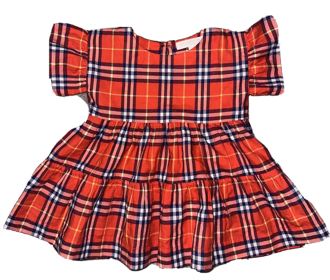 white christmas dresses White Burberry Short Sleeve Dress 6-12M — Retykle