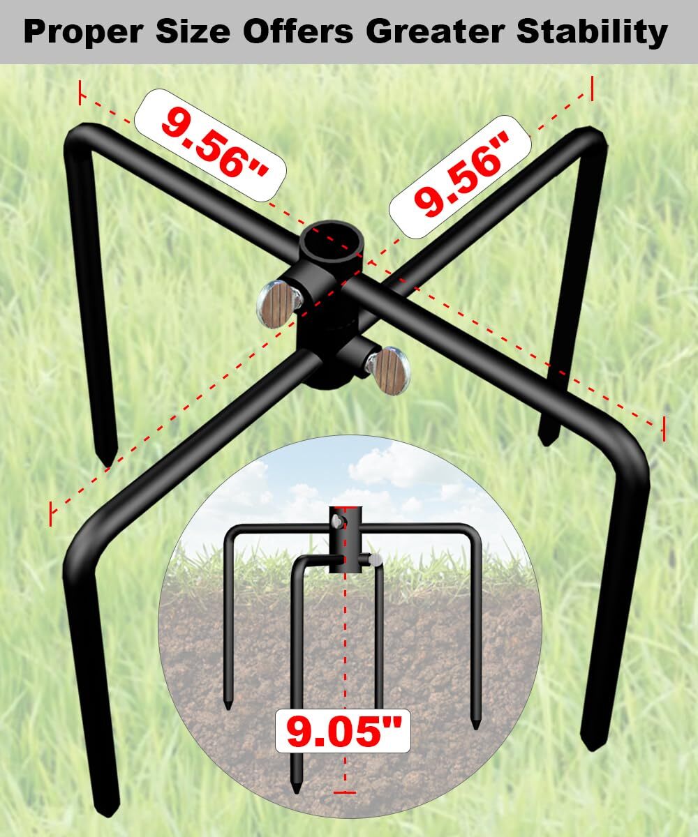 Garbuildman Pole Stabilizer Stand Base with 4 Prongs for Outdoor S