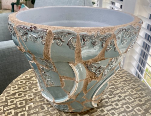 Handmade Mosaic Garden Planter Jardinere ~ Flower Pot ~ Pottery - Picture 4 of 8