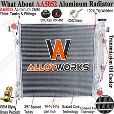 2 Row Aluminum Radiator For 1997-2000 Dodge Dakota Durango 3.9l 5.2l 5.9 V6 V8
