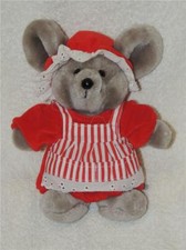 Vintage 1986 Plush Dakin Mrs. Santa Claus Chistmas Mouse EXCELLENT 8"