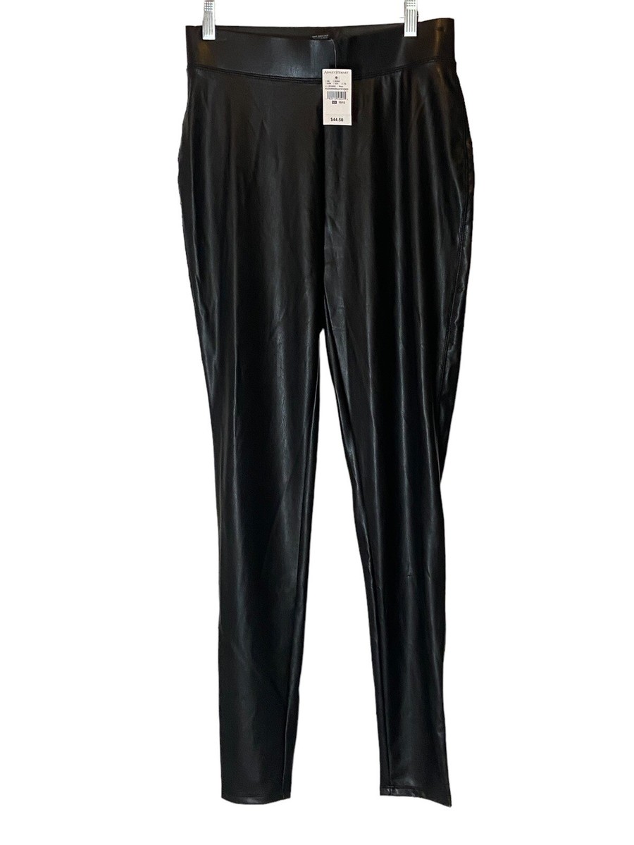 NEW WITH TAGS Ashley Stewart Faux Leather Leggings Pants Skinny 10