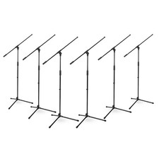 Musician's Gear Tripod Boom Microphone Stand - 6 Pack Black