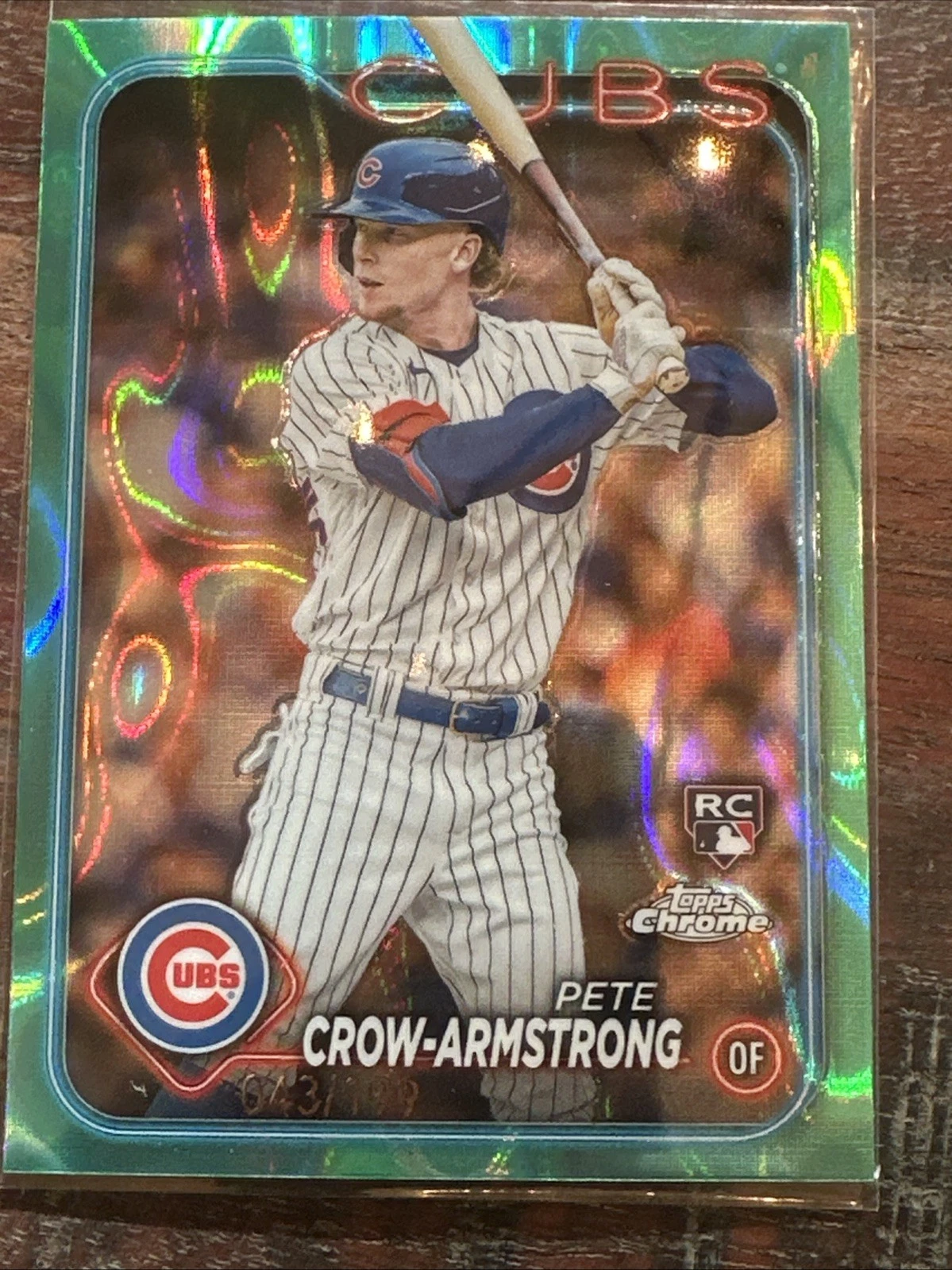 2024 Topps Chrome - Pete Crow-Armstrong #16 Aqua Raywave Refractor #/199 RC