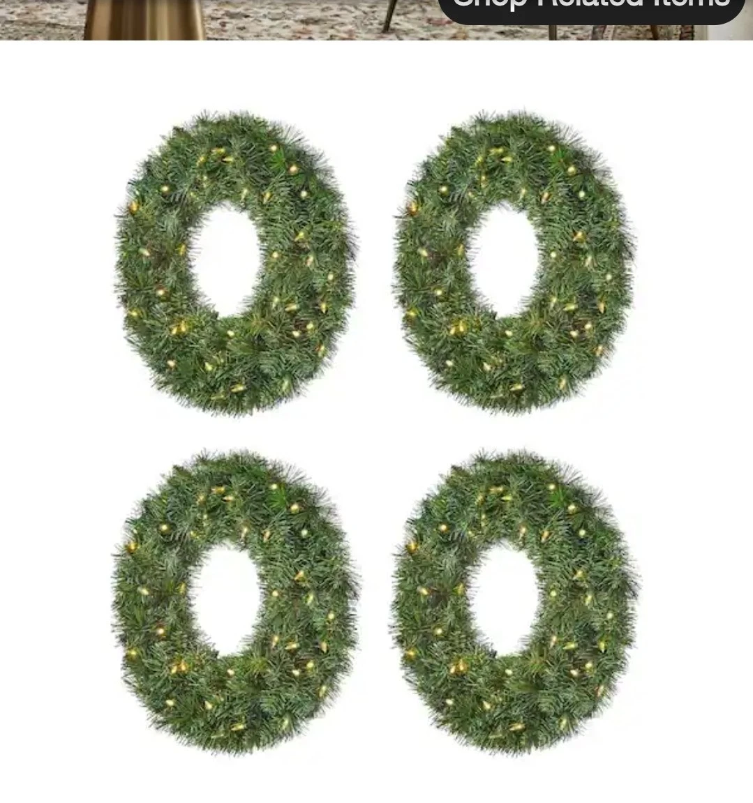 Home Accents Holiday Wesley Pine Wreath - Thumbnail 3