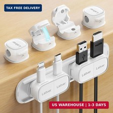 6 Pack Magnetic Cable Clips 1s Open/Lock , Laitver Cord Organizer Holder Strong