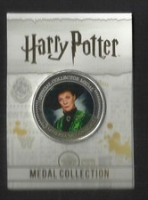 S9) RARE HARRY POTTER MEDAL COIN IN CARD SILVER MINERVA MCGONAGALL MAGGIE SMITH