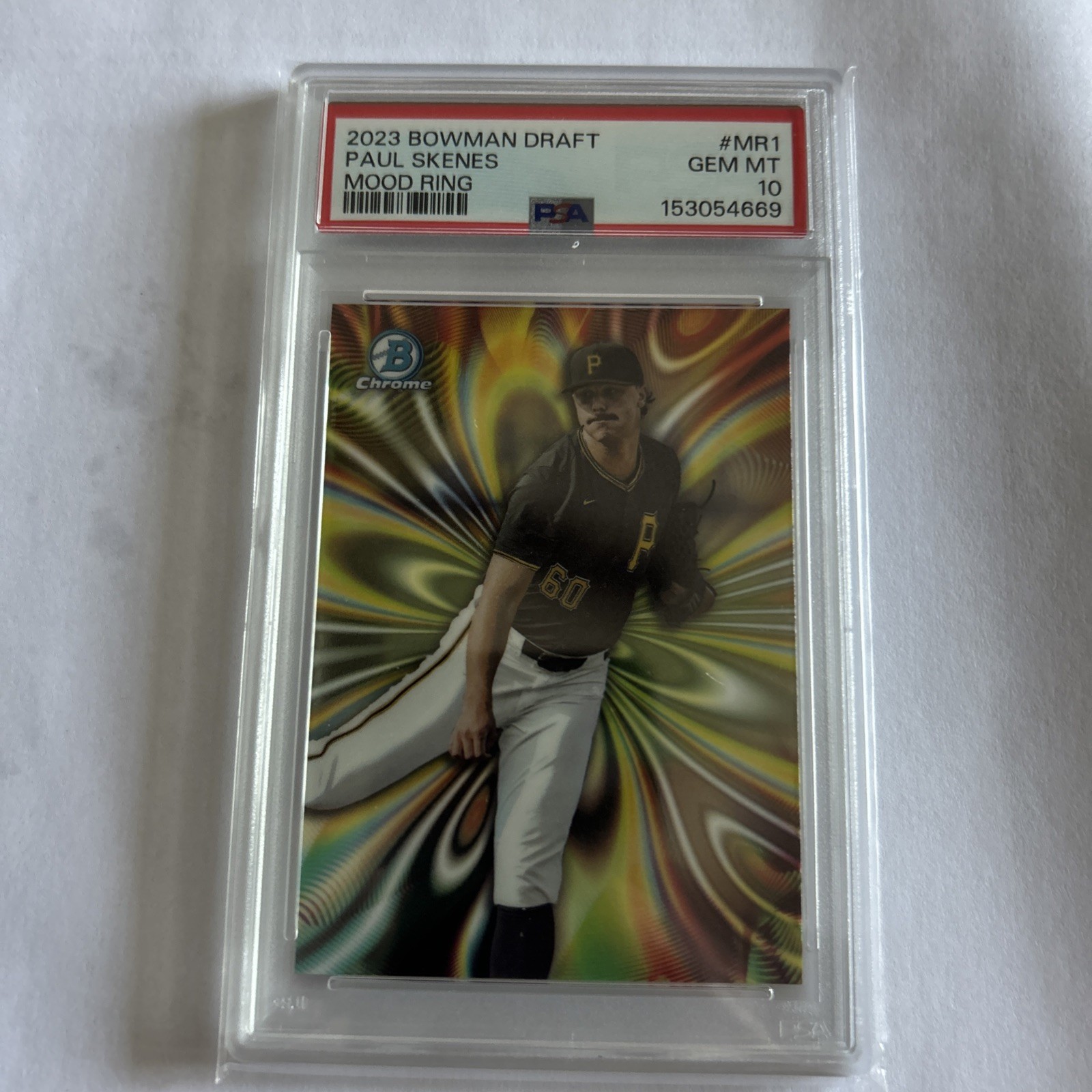 2023 Bowman Draft Chrome Paul Skenes Pirates Mood Ring RC Rookie PSA 10