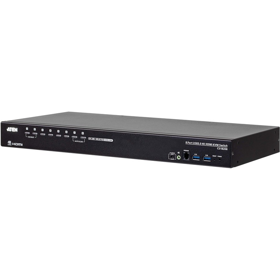 ATEN 8-Port USB 3.0 4K HDMI KVM Switch with Rack Mounting Kit CS18208