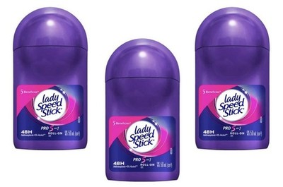 Lady Speed Stick PRO 5 EN 1 Antitranspirante Desodorante Roll On 50 ml ** 3 Pack