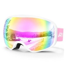 Kids Ski Goggles for Boys Girls Aged 3-14, 100 UV A06-white/Revopink vlt 46 