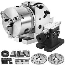 BS-0 Semi 5" Indexing Spiral Dividing Head 3-Jaw Chuck Tailstock For CNC Milling
