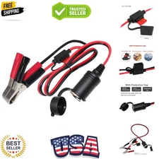 Cigarette Lighter Adapter - Female Socket to 12v Battery Alligator Clips for ...