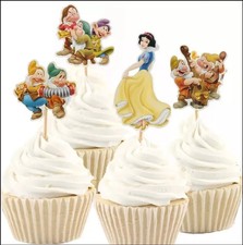 Snow White Cupcake Cake Toppers 24pcs Party Birthday Decorations