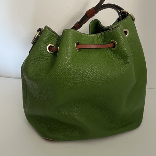 Dooney Bourke Pebble Grain Cooper Drawstring Shoulder Bag Green - Picture 5 of 20