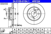 2X Bremsscheibe ATE 24.0109-0184.1 FüR Baleno Suzuki FW EW A1K310 A1K412 Hybrid