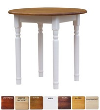 Table ronde en pin table à